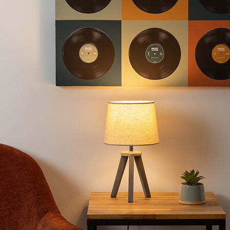 Lampe Trépied Mini - Bois Ivoire ou Noir