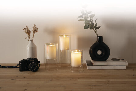 Coffret 3 bougies LED Double Verre - Sena